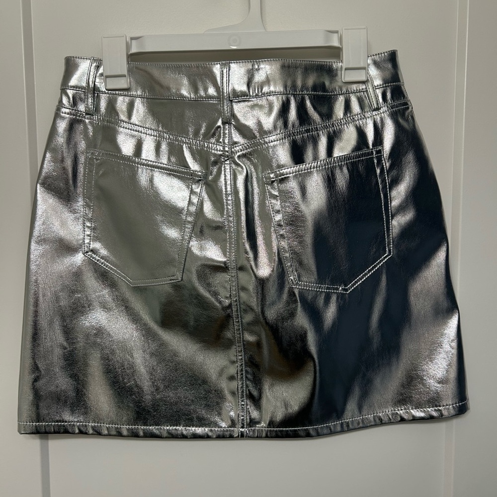 LOFT Shimmering Silver Mini Skirt